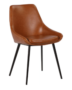 DOMO LEATHERETTE DINING CHAIR - TAN