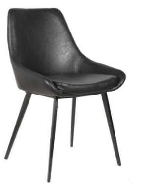 DOMO LEATHERETTE DINING CHAIR - VINTAGE BLACK