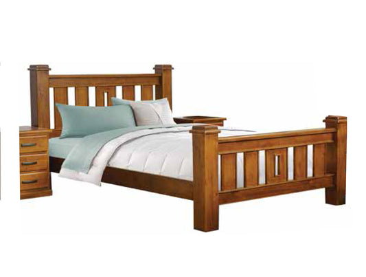 KING DONELLEY BED FRAME - ANTIQUE OAK