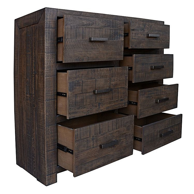 MUNICH KING 4 PIECE (TALLBOY) BEDROOM SUITE WITH UNDER BED STORAGE - GREY STONE