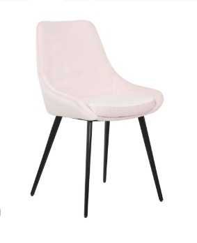 DOMO VELVET FABRIC DINING CHAIR - DUSTY ROSE