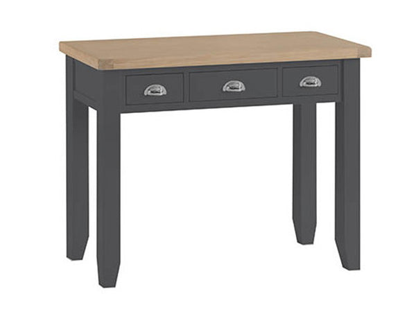 SPENCER (TT-DT-CH) DRESSING TABLE WITH DRAWERS - CHARCOAL / LIGHT OAK (2 TONE)