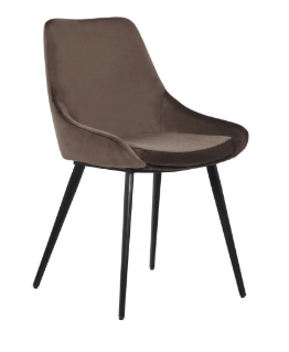DOMO VELVET FABRIC DINING CHAIR - ESPRESSO