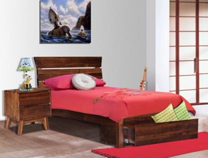 EUREKA KING 3 PIECE BEDSIDE BEDROOM SUITE (MODEL-16-9-14-14-1-3-12-5 ) - HAZELNUT