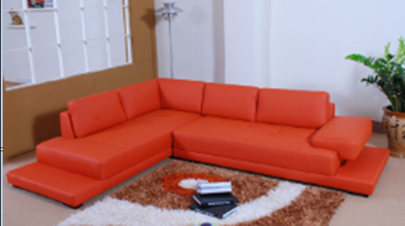 DETROIT LEATHERETTE 3 SEATER + LHS/RHS CHAISE - RED