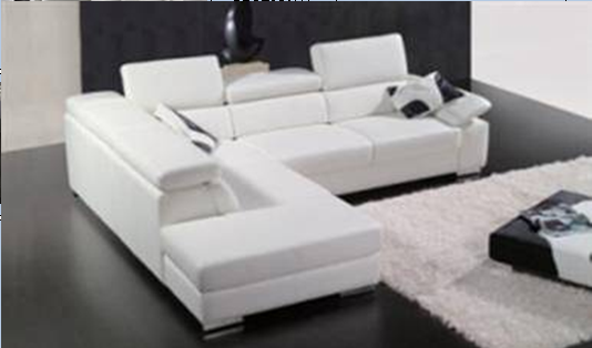 STEPH LEATHERETTE 3 SEATER + LHS/RHS CHAISE  - WHITE