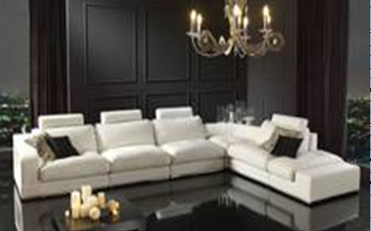 PAUL LEATHERETTE 3 SEATER + LHS/RHS CHAISE  - WHITE