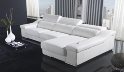 KYRIE LEATHERETTE 3 SEATER + LHS/RHS CHAISE  - WHITE