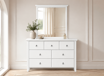 Manilla (AUSSIE MADE) 7 Drawer Dressing Table With Mirror - Assorted Painted Colours