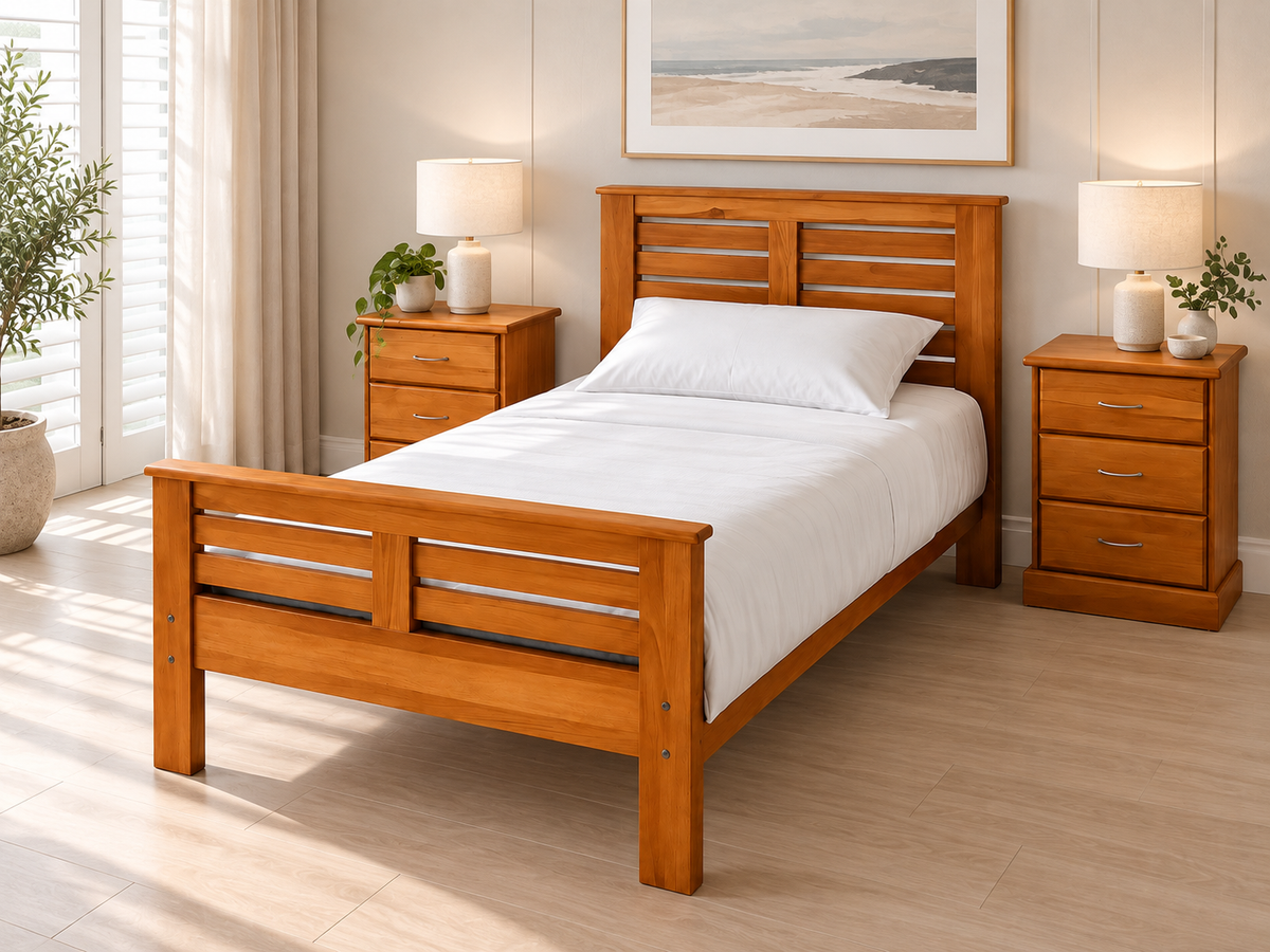 King Single Haven (AUSSIE MADE) Bed (AHV110) - Assorted Colors