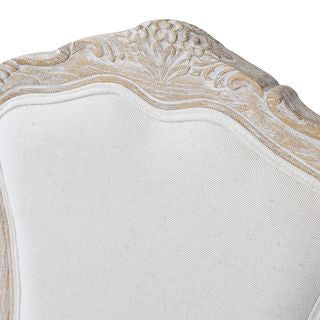 BICHIR (SET OF 2) DINING CHAIR -  FABRIC BEIGE / WHITE WASHED