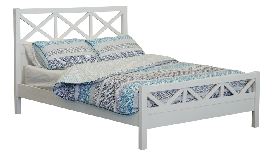 FRENCH COAST QUEEN 4 PIECE TALLBOY BEDROOM SUITE  - BRUSHED WHITE