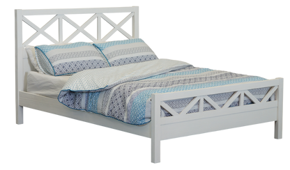 FRENCH COAST QUEEN 3  PIECE BEDSIDE  BEDROOM SUITE  - BRUSHED WHITE