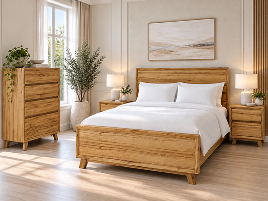 King Indigo Bed - Natural