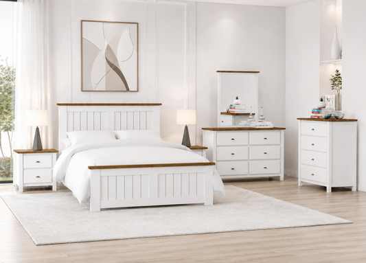 King Durant (AUSSIE MADE) 3 Piece (BEDSIDE) Bedroom Suite - Assorted Colours