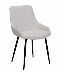 COMO FABRIC LINEN DINING CHAIR - BEIGE