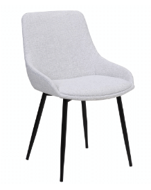 COMO FABRIC LINEN DINING CHAIR - LIGHT GREY