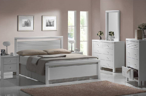 Fion Double Or Queen 3 Piece Bedside Bedroom Suite - White
