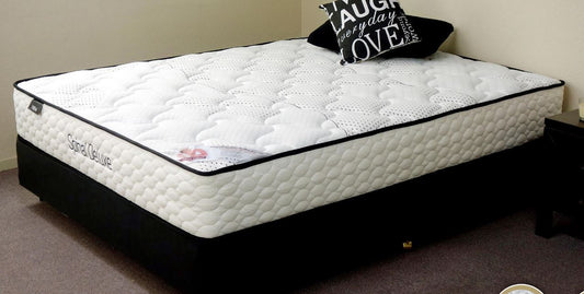 Queen Spinal Deluxe Pocket Spring Ensemble (MATTRESS + BASE) With (SWB) Body Care Base (NOT AS PICTURED) - Firm