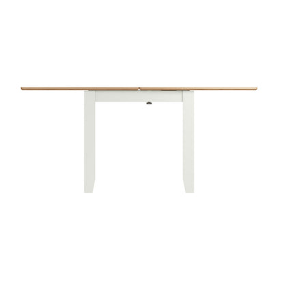 EMMETT (GA-FTT-W) FLIP TOP EXTENSION DINING TABLE - 780(H) x 850/1700(W) x 750(D) - IVORY WHITE / LIGHT OAK (2 TONE)