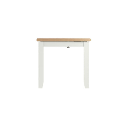 EMMETT (GA-FTT-W) FLIP TOP EXTENSION DINING TABLE - 780(H) x 850/1700(W) x 750(D) - IVORY WHITE / LIGHT OAK (2 TONE)