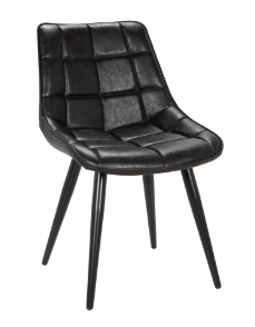 NANTES LEATHERETTE DINING CHAIR - BLACK