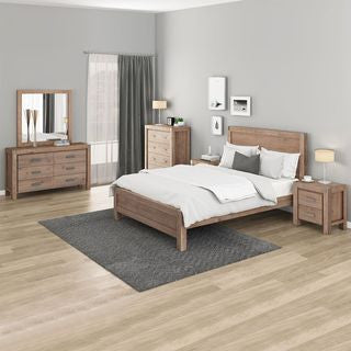 ENDLICHERI QUEEN 6 PIECE (THE LOT) BEDROOM SUITE - OAK / CHOCOLATE