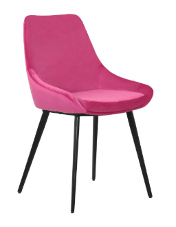 DOMO VELVET FABRIC DINING CHAIR - FRENCH ROSE