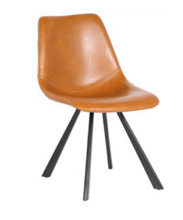 RIMINI LEATHERETTE DINING CHAIR - TAN
