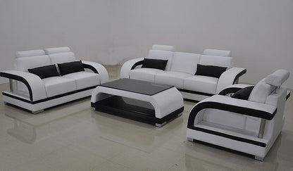 ZIKKI (G8011D) 3 SEATER + 2 SEATER + 1 SEATER LOUNGE  SUITE WITH  COFFEE TABLE - CHOICE OF LEATHER AND ASSORTED COLOURS AVAILABLE