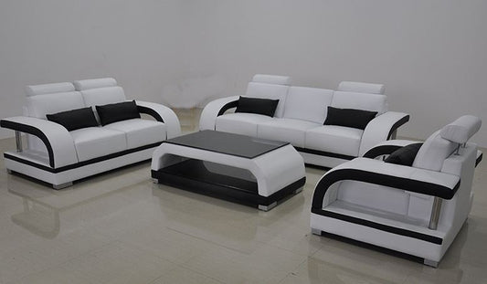 ZIKKI (G8011D) 3 SEATER + 2 SEATER + 1 SEATER LOUNGE  SUITE WITH  COFFEE TABLE - CHOICE OF LEATHER AND ASSORTED COLOURS AVAILABLE