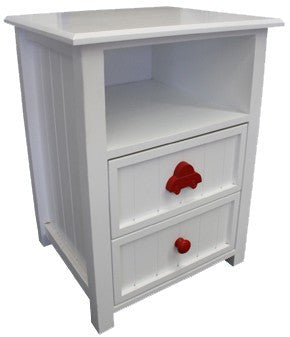 GEORGE BEDSIDE WITH 2 DRAWERS AND STANDARD WOODEN KNOBS (NOT AS PICTURED) - PRICED IN ASSORTED COLOURS (VIC ASH AND PINE OPTIONS ALSO AVAILABLE - PRICE ON APPLICATION) - CUSTOMISATION AVAILABLE