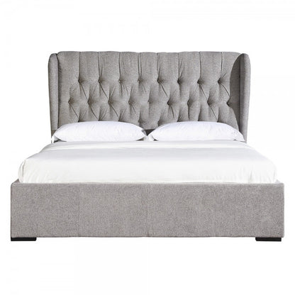 KING GIOVANNI FABRIC BED - LIGHT GREY