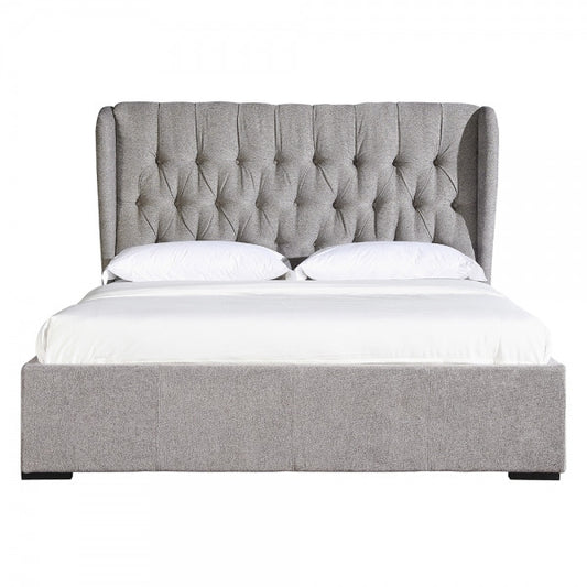 Queen Giovanni Fabric Bed - Light Grey