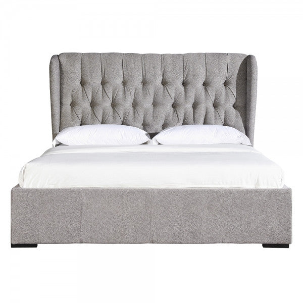 QUEEN GIOVANNI FABRIC BED - LIGHT GREY