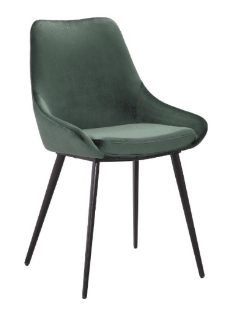 DOMO VELVET FABRIC DINING CHAIR - GREEN