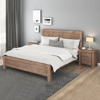 DOUBLE ENDLICHERI BED FRAME - OAK OR CHOCOLATE