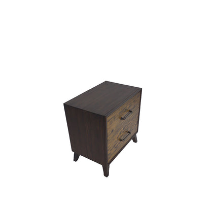 HASTINGS  RECYCLED  TIMBER  QUEEN 4 PIECE TALLBOY BEDROOM SUITE - DARK / AGED ROUGH SEWN