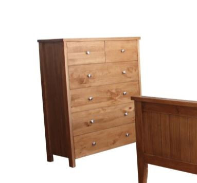 LANCASTER  6 DRAWER TALLBOY CHEST  - (MODEL: 12-5-15) - AS PICTURED