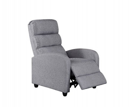 HARAN LINEN FABRIC RECLINER  ARMCHAIR - GREY