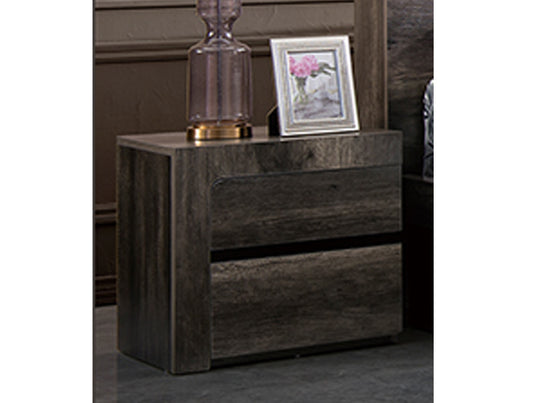 Charleigh 2 Drawer Bedside Table - Charcoal Oak