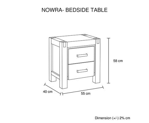 NOWRA KING 3 PIECE (BEDSIDE) BEDROOM SUITE - CHOCOLATE