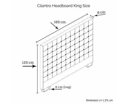 CILANTRO KING  FABRIC HEADBOARD - CHARCOAL