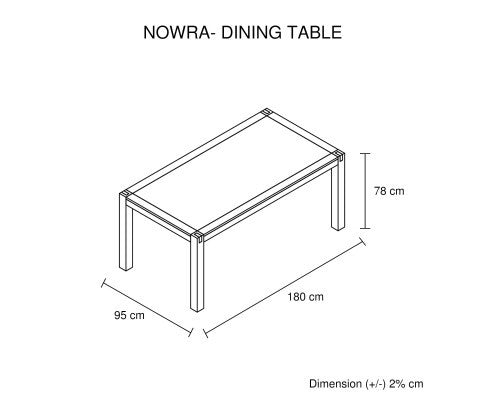 NOWRA DINING TABLE 1800(W) x 950(D) - CLASSIC OAK