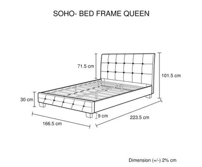 QUEEN AVONDALE LEATHERETTE BED - WHITE