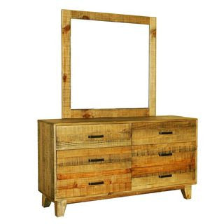 MALONE DRESSING TABLE WITH MIRROR - LIGHT BROWN