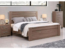 DOUBLE OR QUEEN JEFFREY 4 PIECE (TALLBOY) BEDROOM SUITE (MODEL:3-18-5) - DARK OAK OR WALNUT