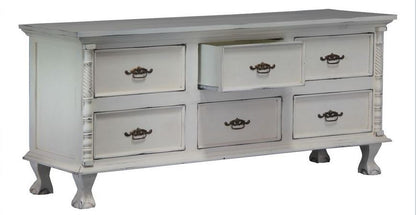 JEPARA   6 DRAWER   DRESSING  TABLE  ( SB- 006 - CV-PL) -  774(H) X 1800(W) - WHITE