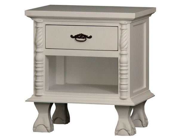 JEPARA 1 DRAWER BEDSIDE (BS 001-CV PL)  - WHITE