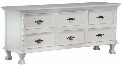 JEPARA   6 DRAWER   DRESSING  TABLE  ( SB- 006 - CV-PL) -  774(H) X 1800(W) - WHITE